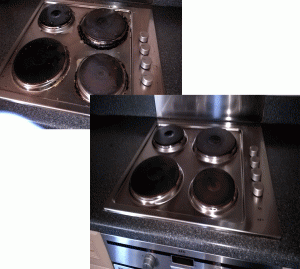Cooker cleaning services. An electric hob cleaned in South & West Yorkshire